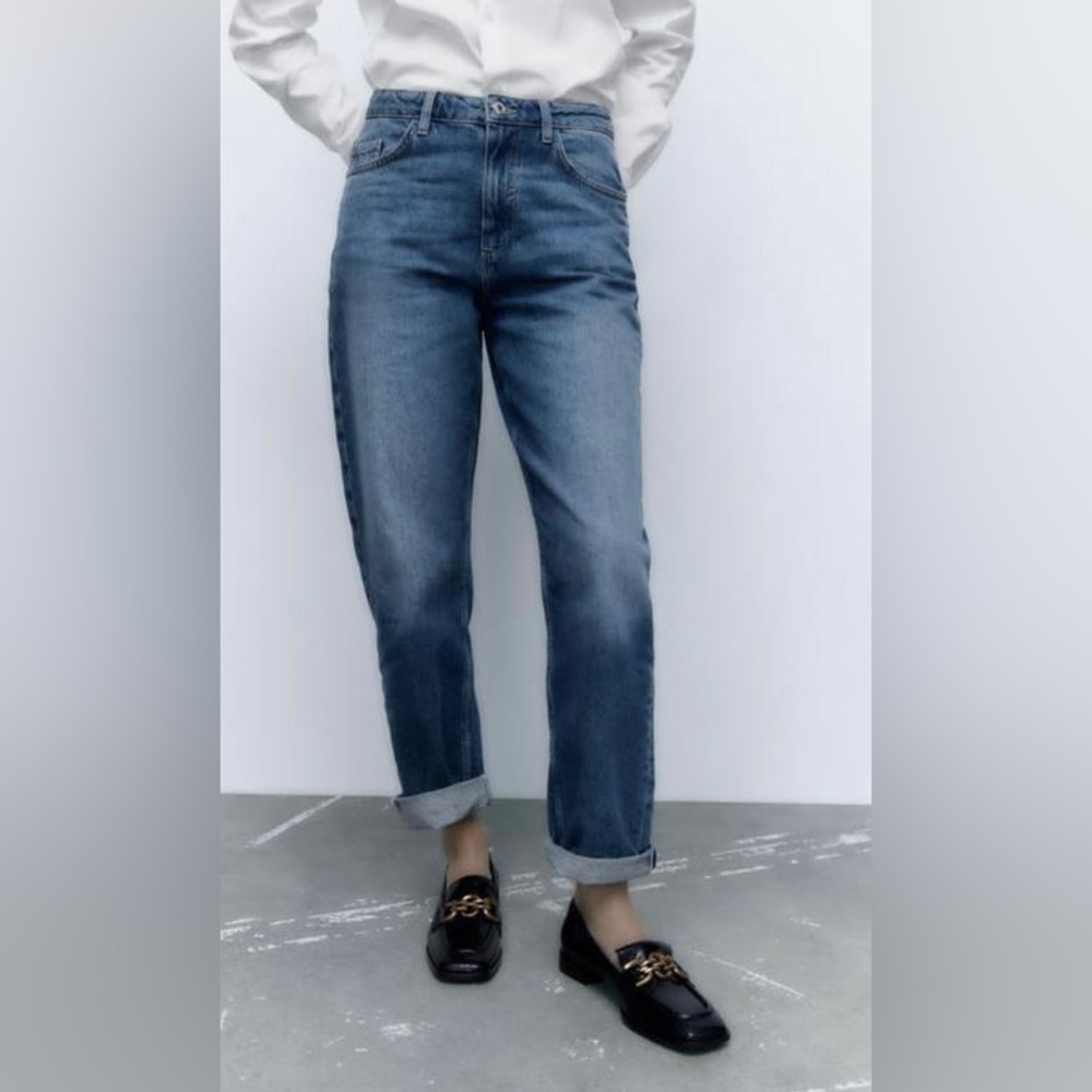 ZARA HIGH RISE FIVE POCKET JEANS - Picture 3 of 4